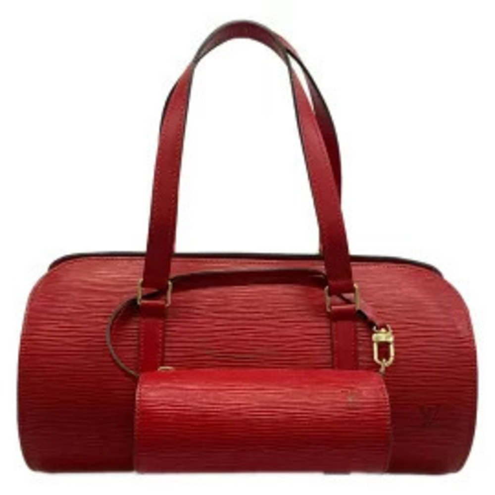 LOUIS VUITTON Soufflot Handbag Castilian Red Leather